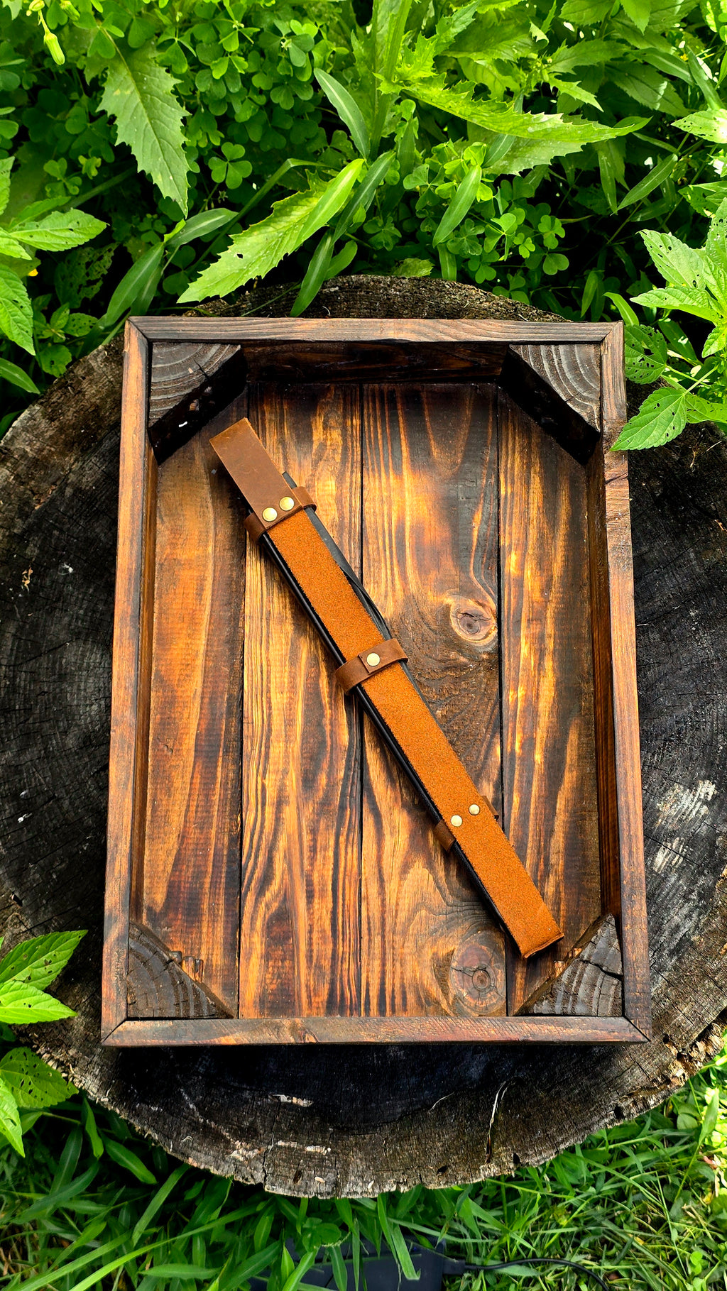 Large Slim Brown Leather Fan Holster