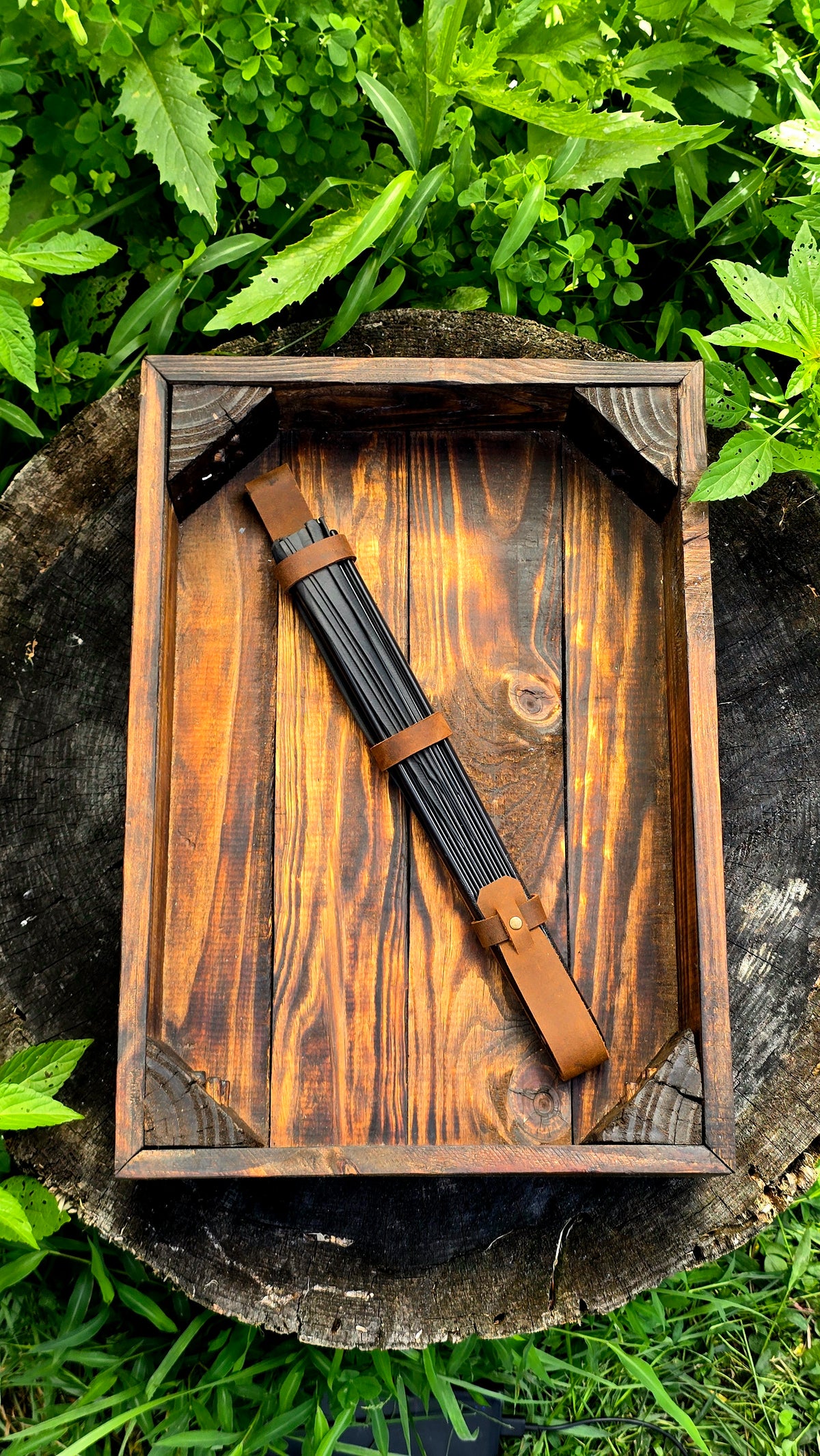 Large Slim Brown Leather Fan Holster